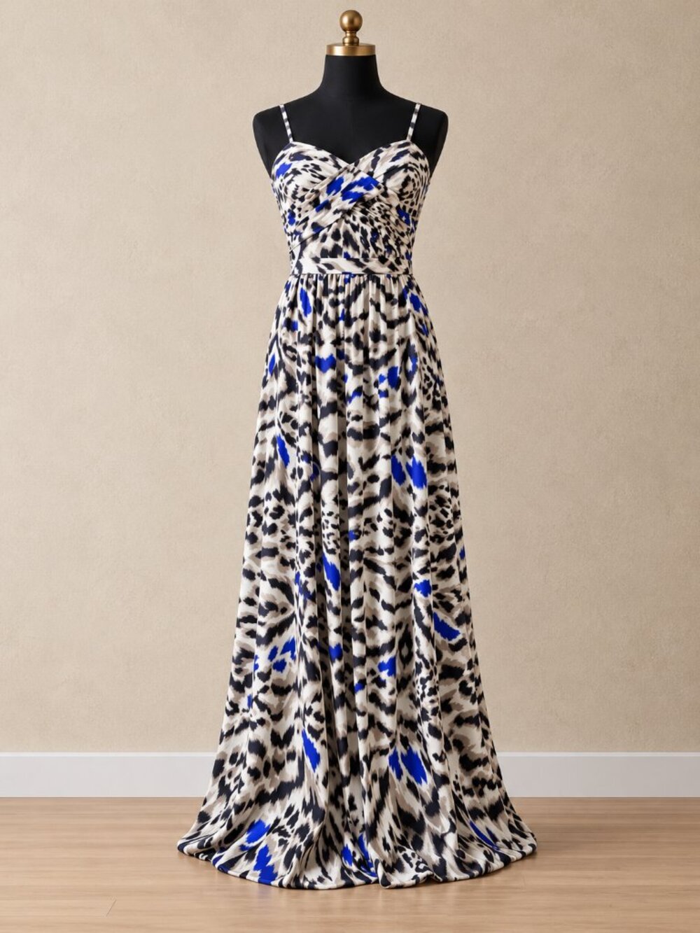 Anthro Erin Fetherston Ethereal Watercolor Animal Print Chiffon Maxi Dress 6